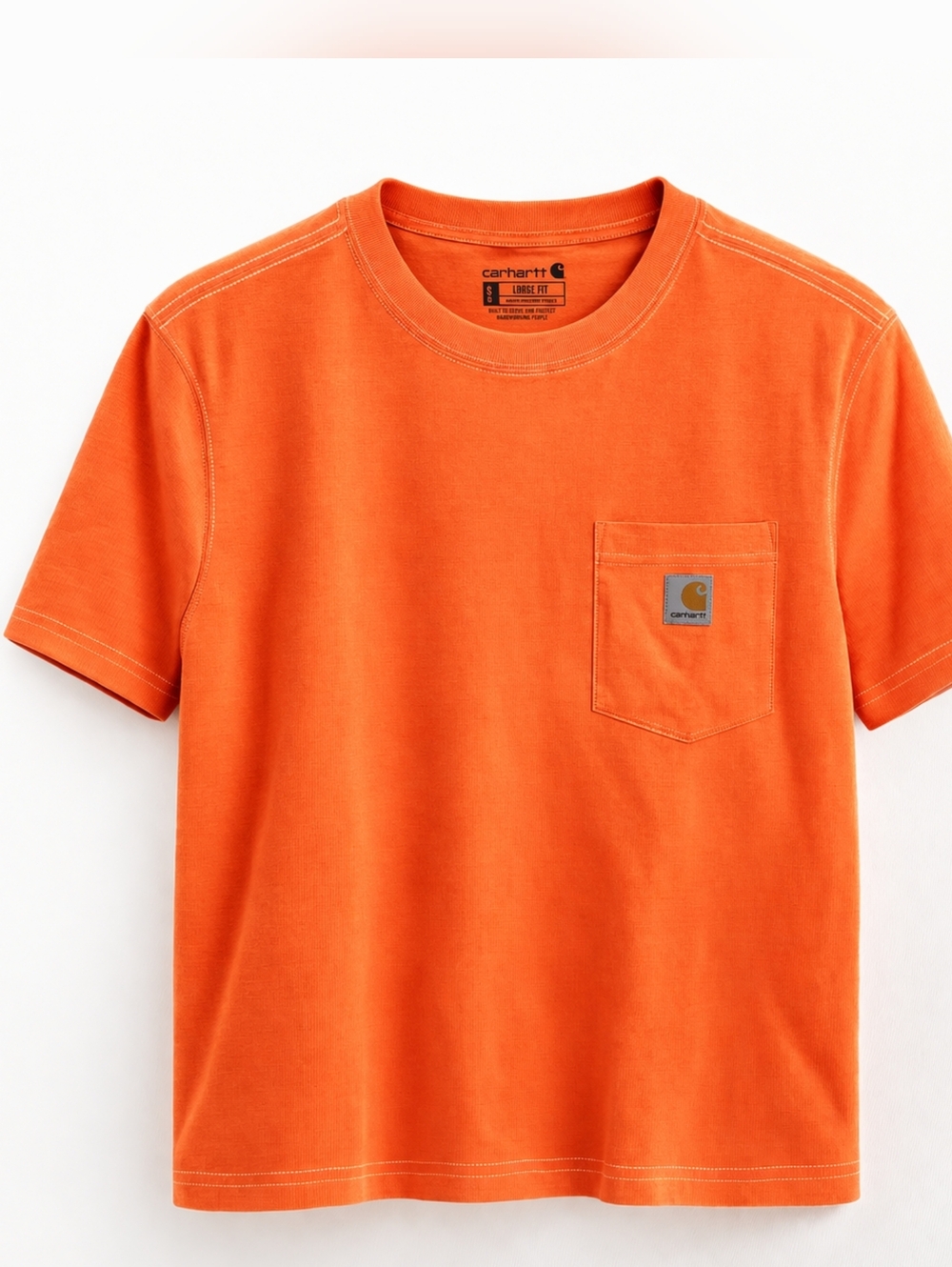 Carhartt Orange Pocket T Shirt Loose Fit Workwear Size S